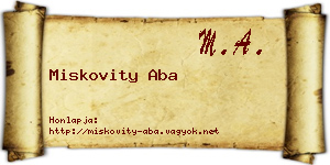 Miskovity Aba névjegykártya